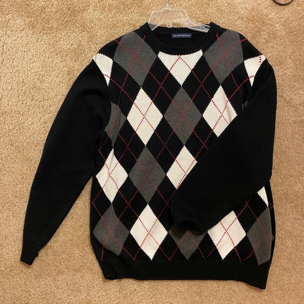 Checkered sweater from brandy Melville (black pink white)